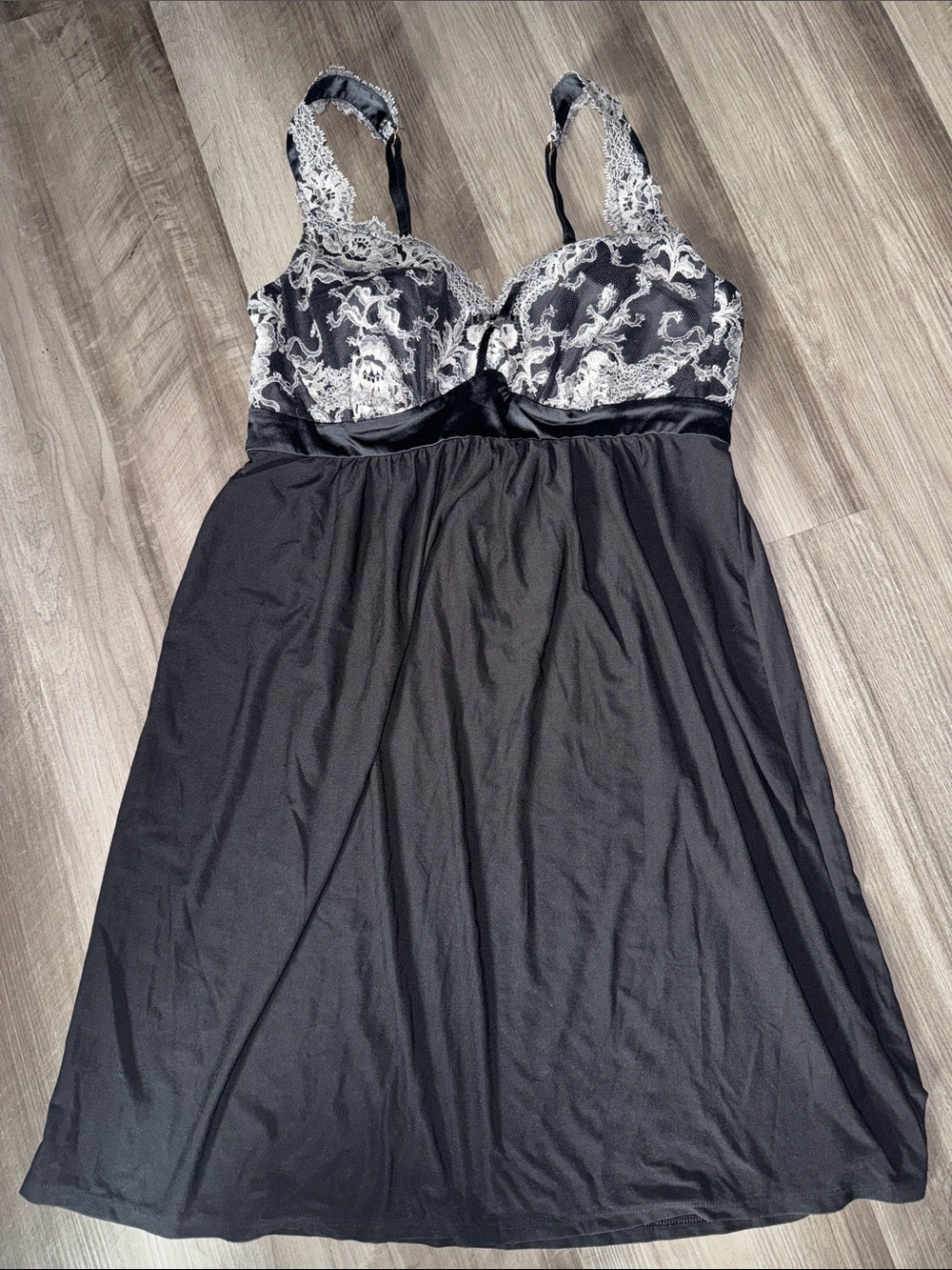 Soma XS nightgown negligee nightie pjs black lace womens sexy